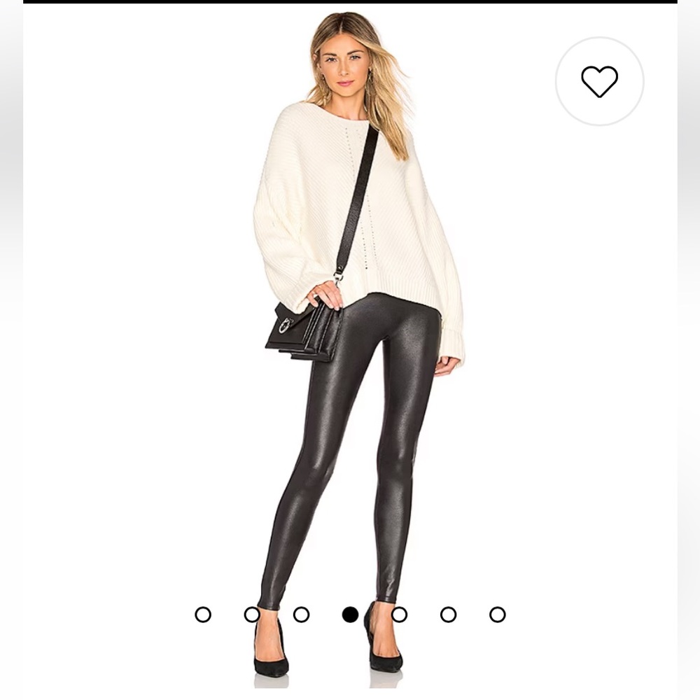 Spanx Faux Leather Shiny Leggings Black size Large